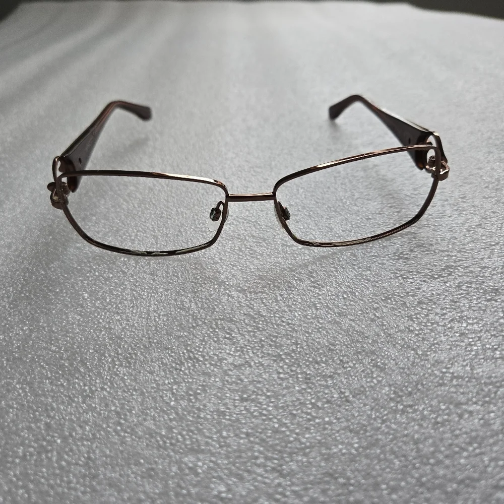 Rectangular Copper Eyeglass Frames with Snakeskin Accents – ESTRELLA